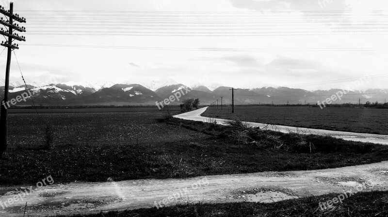 Rural Mountain Black And White Romania Landscape