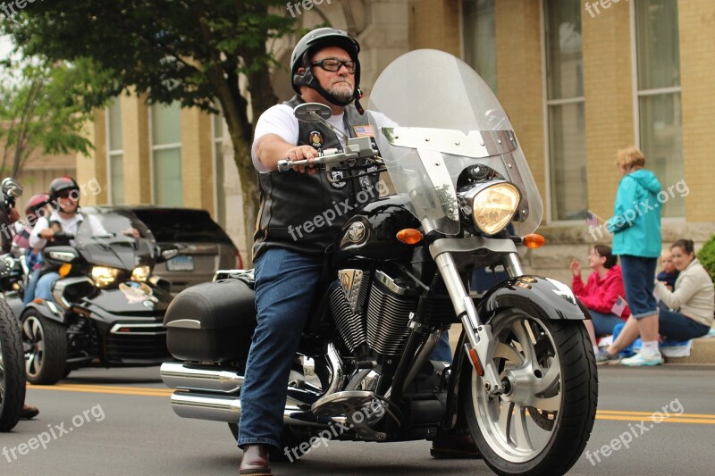 Motorcycle Biker Memorial Day Parade Proud