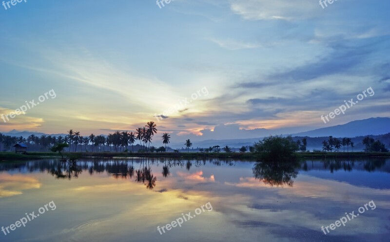 Landscape Lake The Sky Twilight View