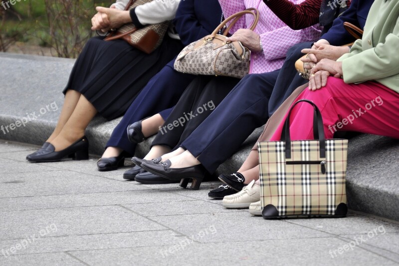 Tourists Tired Feet Aching Resting