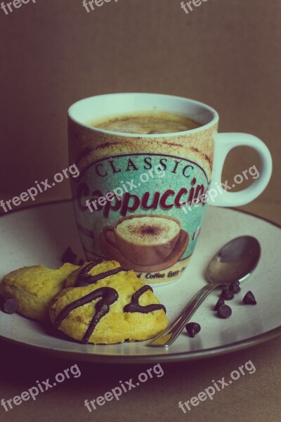 Cappuccino Caffe Coffee Chocolate Biscuits Biscuits