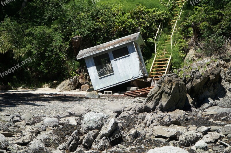 Shack Ocean Beach Sea Coastline