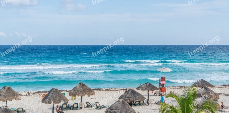 Mexico Cancún Caribbean Beach Huts Nature