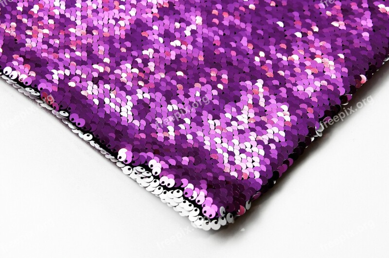 Sequins Pillowcase White Purple Platelets