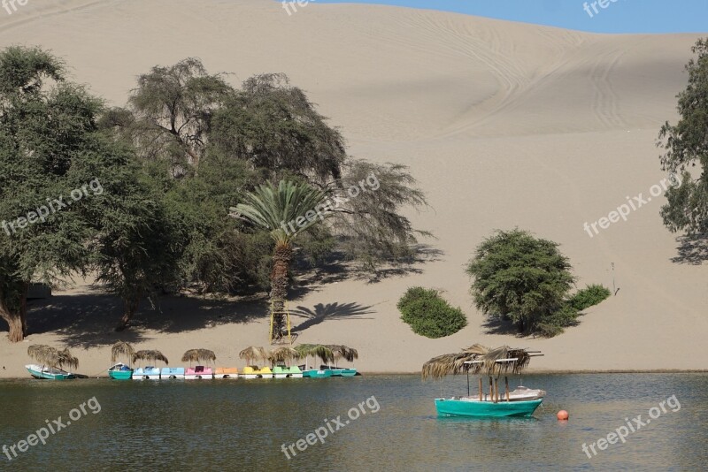 Peru Desert Oasis Sand Landscape