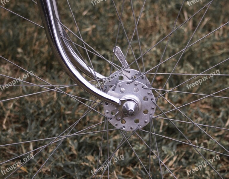 Wheel Spokes Hub Chrome Bicycle