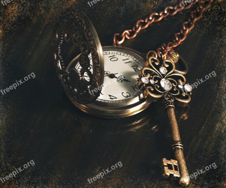 Time Watch Key Old Antique