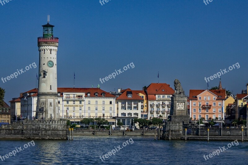 Lindau Harbour Entrance Lake Constance Landmark Germany