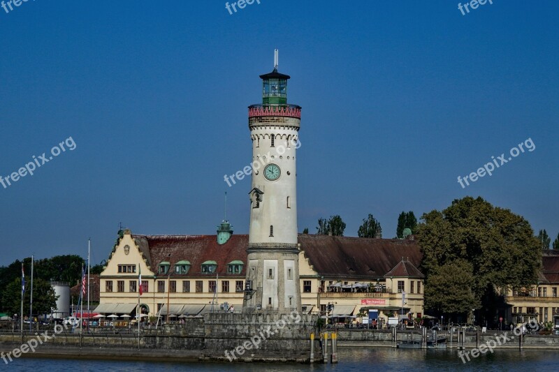 Lighthouse Lindau Lake Constance Water Harbour Entrance