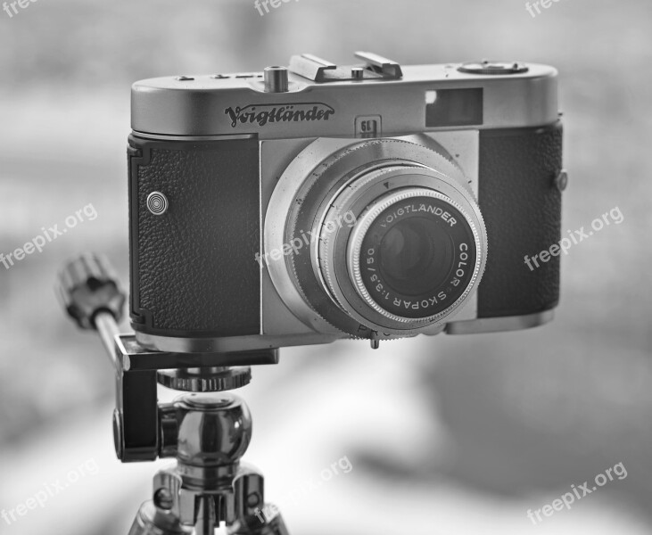 Vintage Camera Retro Black And White Photography Camera