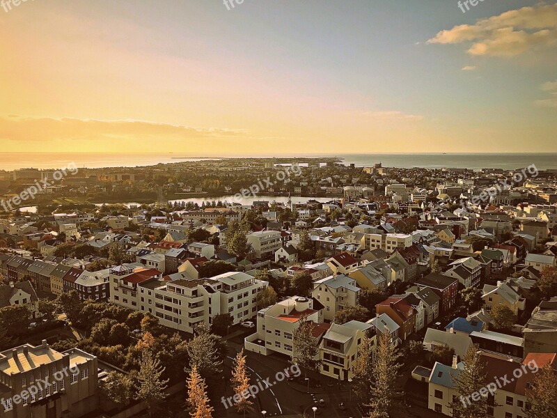 Sky Perspective House Iceland Sunset