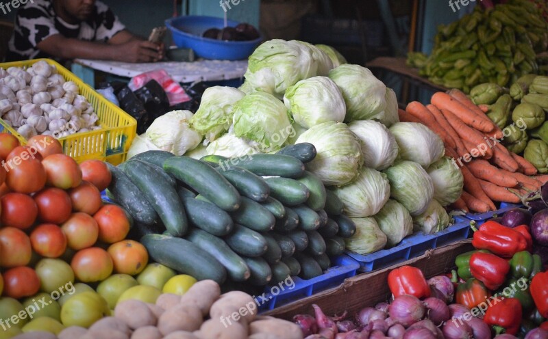 Veggies Vegetables Vegetable Stand Farmers Market Cabbage