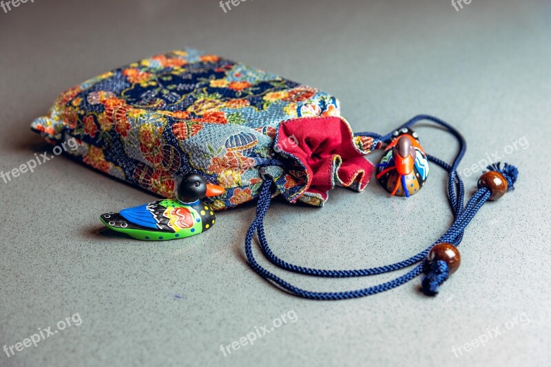 Bag Ducks Colourful Oriental String