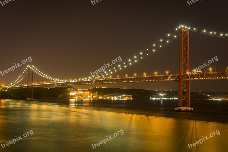 Lisbon Bridge Architecture River Port