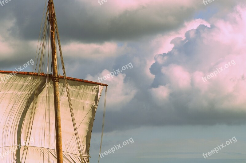 Sail Old Retro Sea Boat