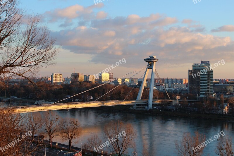 Bratislava Bridge Danube Architecture River