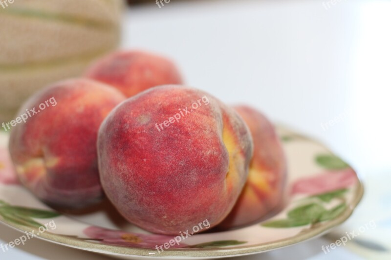 Peach Fruit Organic Ripe Sweet