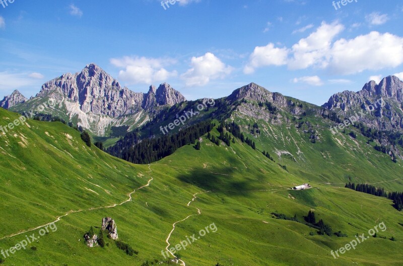 Mountains Panorama Alpine Nature Hiking