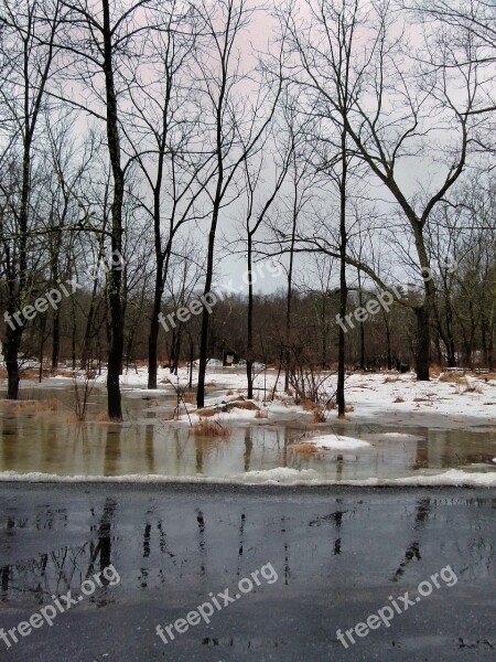 Flood Snow Winter Nature Water