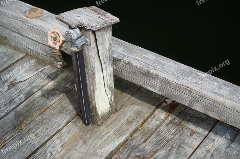 Water Tap Dock Weathered Faucet