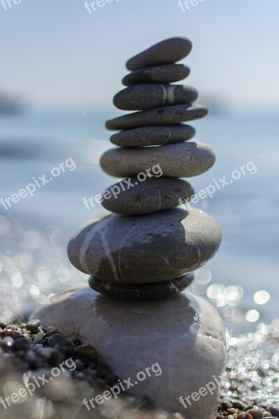 Stones Sea Pebbles Summer Beach