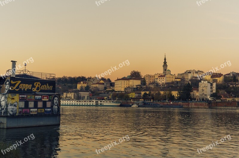 Belgrade City River Sava Urban