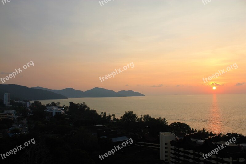 Sunset Penang Batu Ferringgi Seaside Seaview