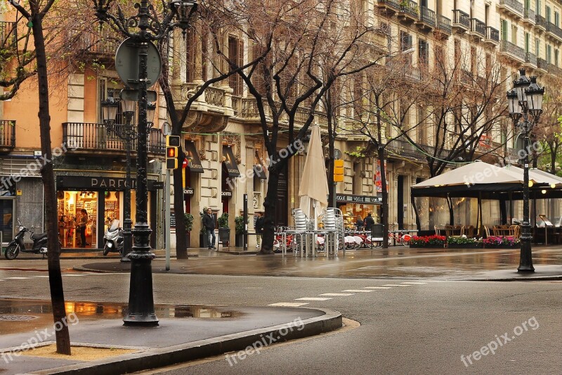 City Barcelona Spain The Façade Of The Tourism