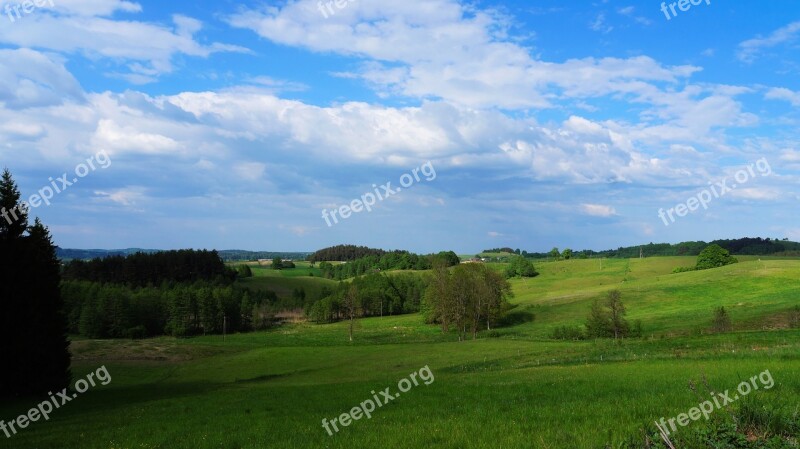 Landscape Clouds Meadow Tree Sky