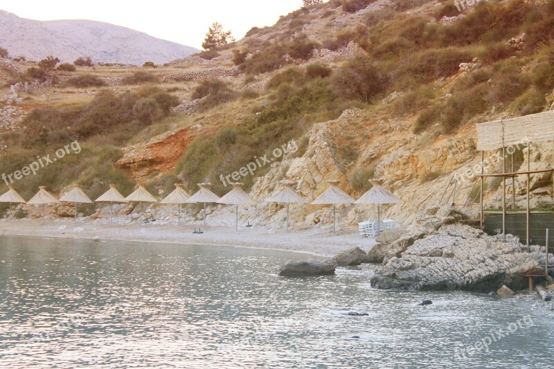 Beach Umbrella Rocky Bay Croatia