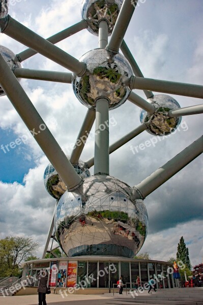 Belgium 2015 Brussels Atomium World's Fair Clouds