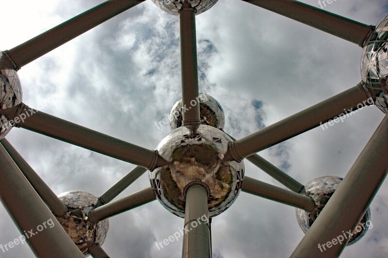 Belgium 2015 Brussels Atomium Building Sky