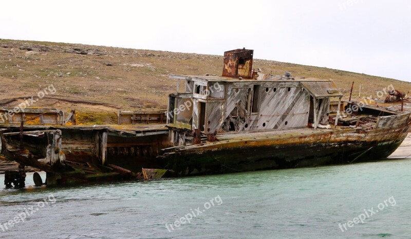 Wreck Port Stanley Falkland Islands Free Photos