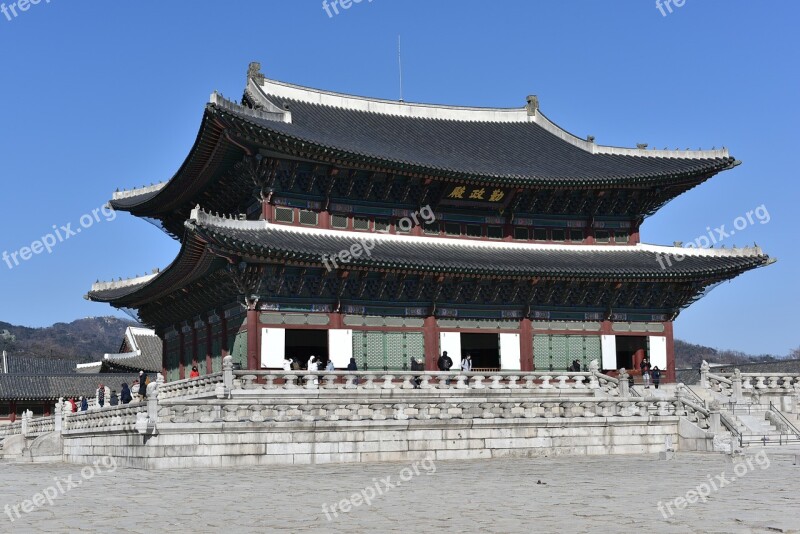 Gyeongbok Palace Republic Of Korea Forbidden City Traditional Seoul