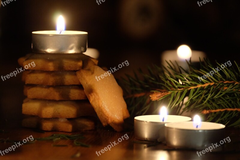 Christmas Candles Decoration December Biscuits