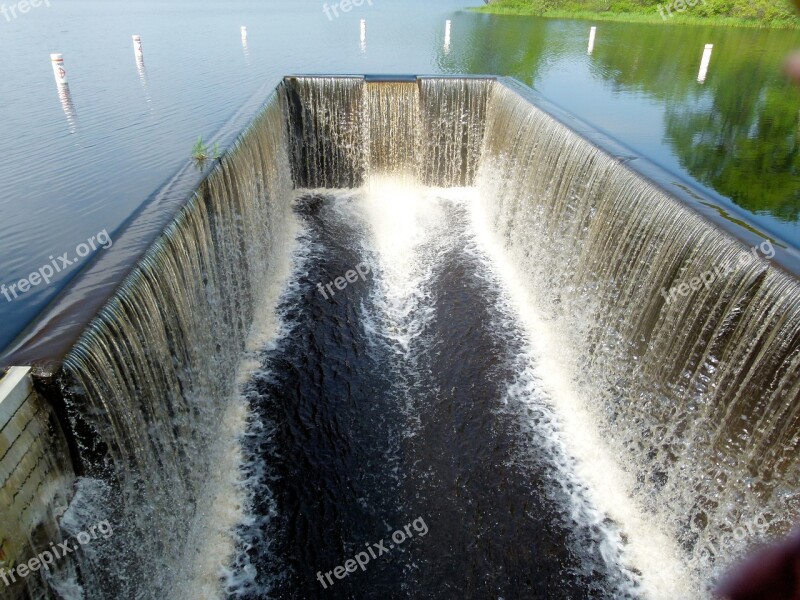 Spillway Water Dam Flowing Waterfall