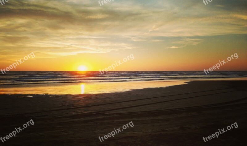 Beach Sunset Landscape Sun Mexico