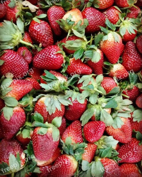 Fruit Red Strawberries Red Color Red Fruits