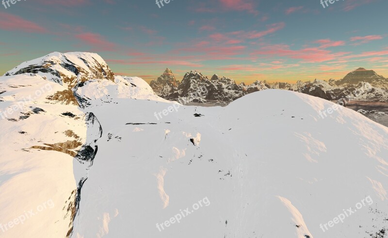 Mountain Ridge Snow White Summit Skying