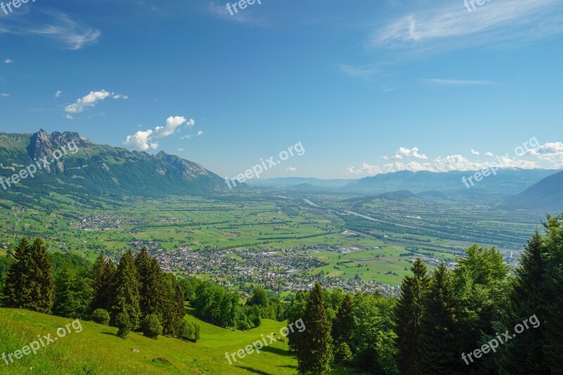 Rhein Mountains Chrüzberge Switzerland Rheinvalley