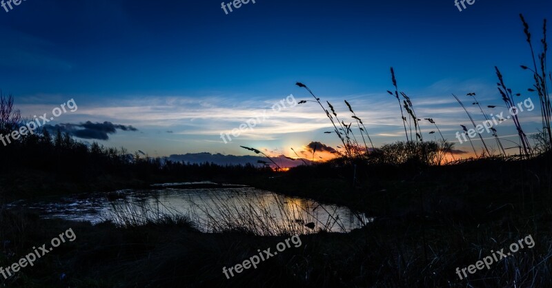 Landscape Sunset Horizon Grass Sunset Landscape