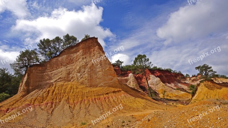 Landscape Nature Ochre Yellow Ochre Rock Sky