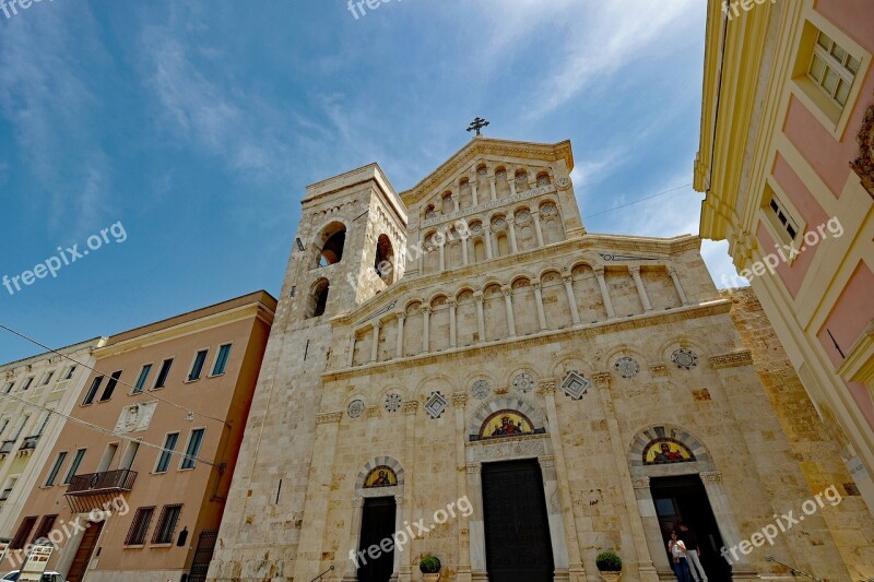 Sardinia Cagliari The Cathedral Of Santa Maria Historic Center Free Photos