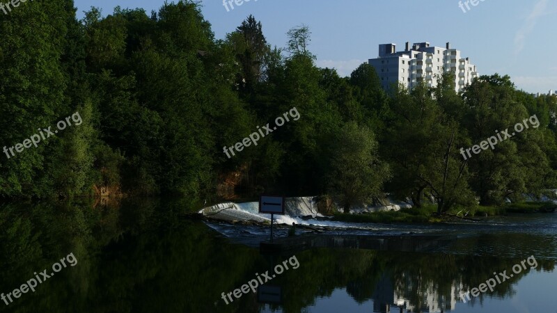 Landscape Nature River Morning Sun Waterfall