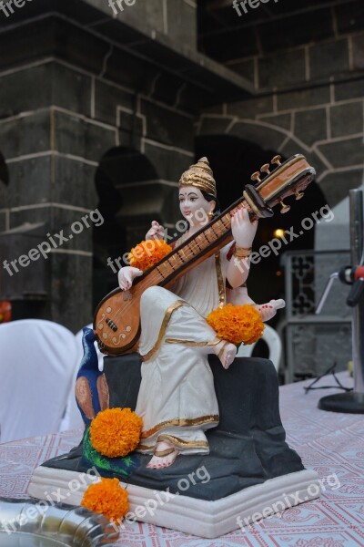 Saraswati Idol Goddess Hindu India