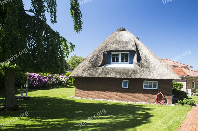 Northern Germany Thatched Roof Friesenhaus Architecture Traditionally