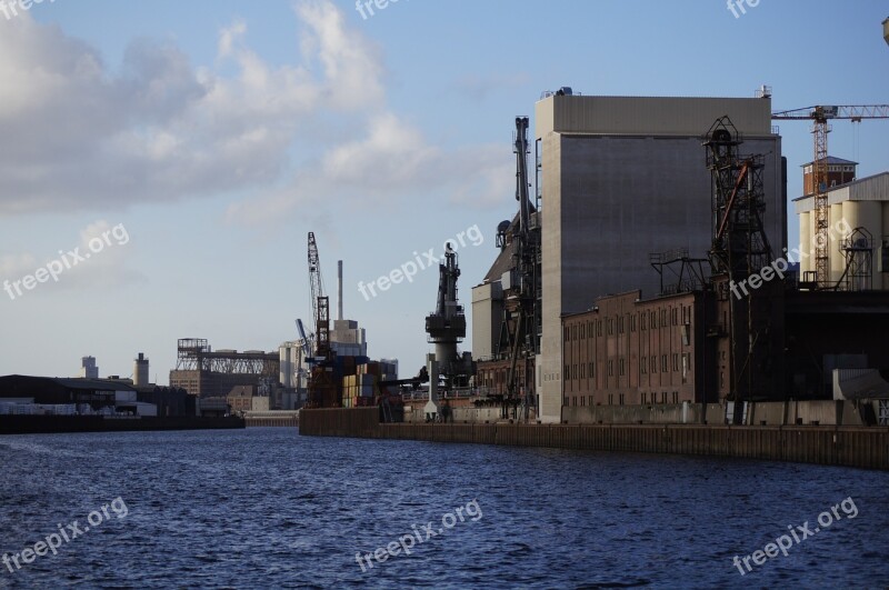 Industry Port Crane Harbour Cranes Waters