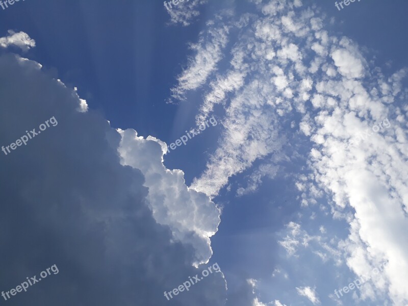 Clouds Sky Sun Blue White