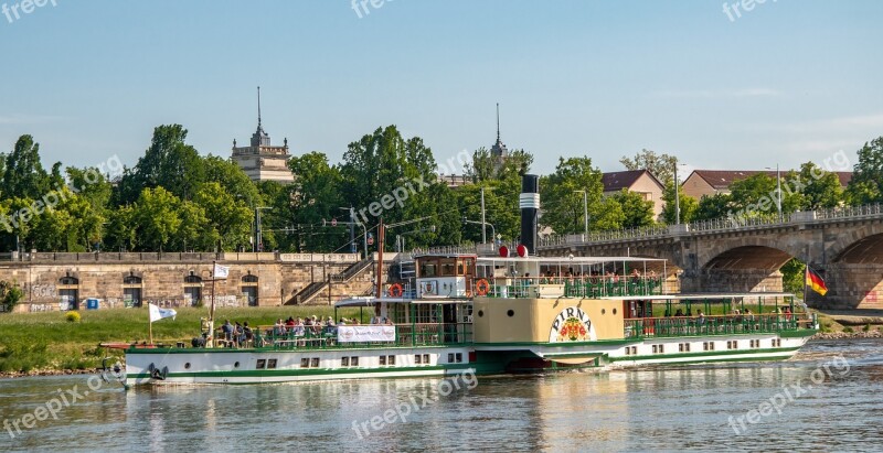 Elbe River Ship Water Nature