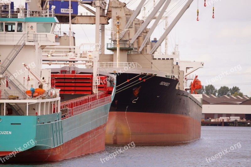 Ships Port Water Freighter Industry